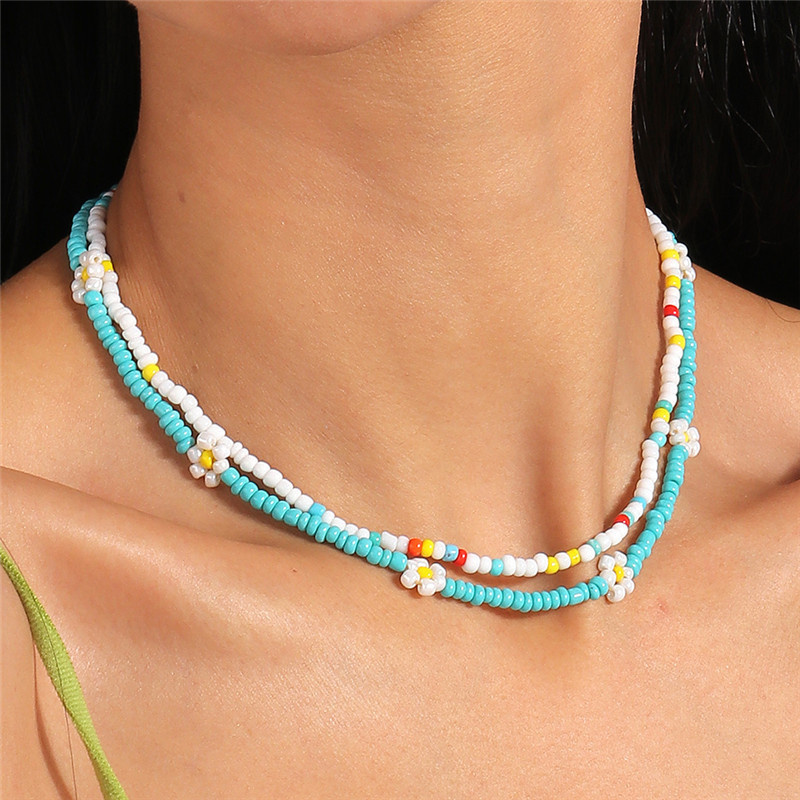 Kids Ethnic Fashion - Aihua-collar de flores de cuentas de