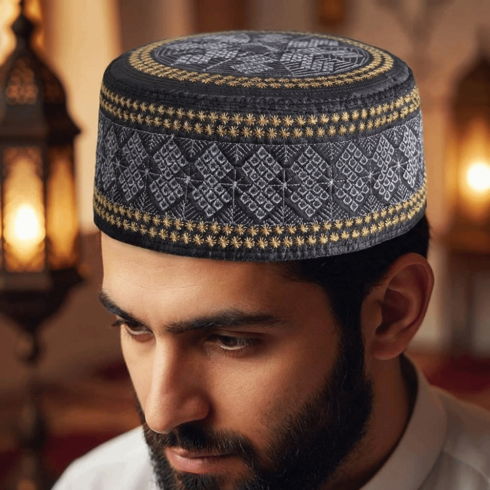 Ethnic Fashion Men - Gorro Islámico de Estilo Étnico, Gorro