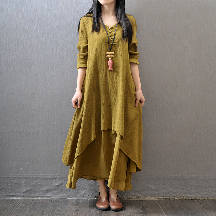 Fashion Ethnic Indian Clothing - Vestido largo de manga larga para