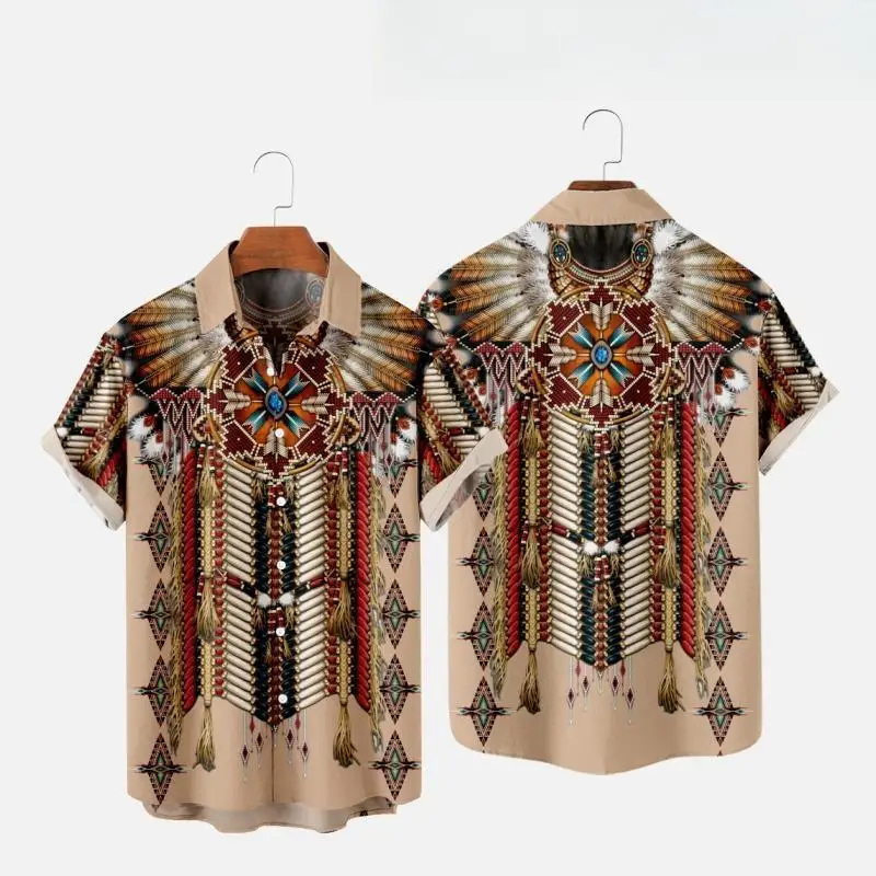 Fashion Ethnic Indian Clothing - Camisas de playa con estampado 3D