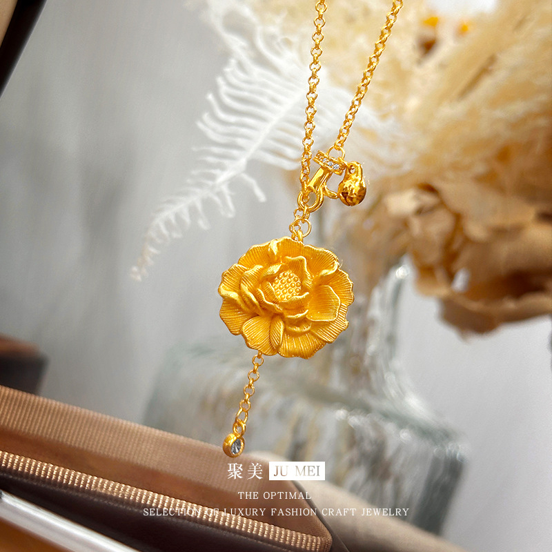 Ethnic Fashion Store - Collar de oro real de 24K,