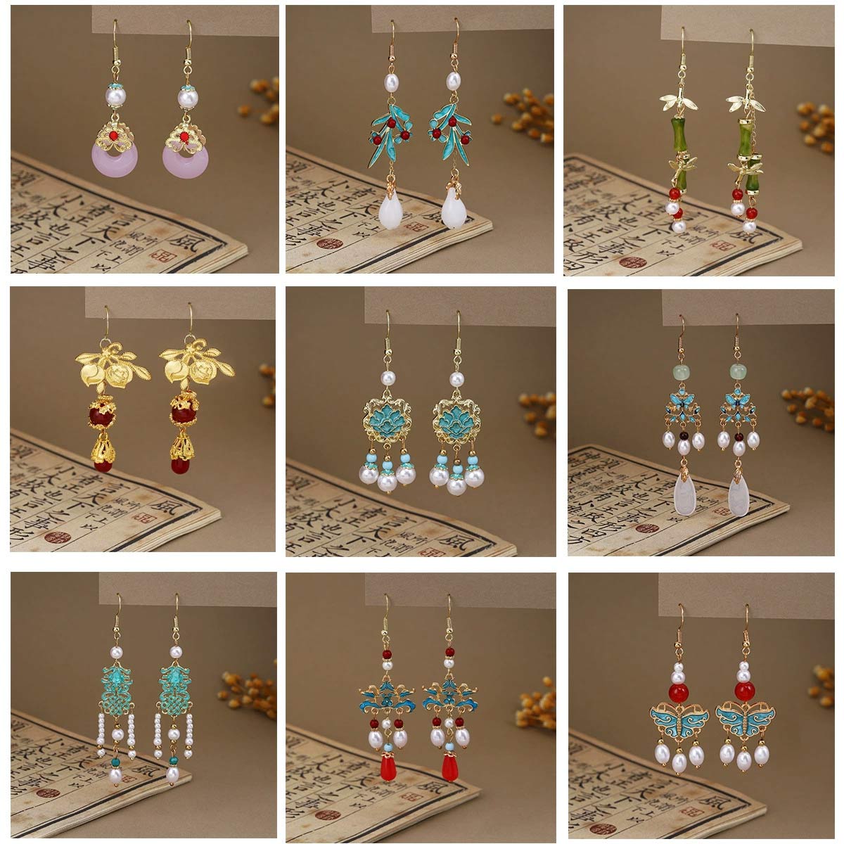 Ethnic Chic Fashion - 6 pares de nuevos pendientes de
