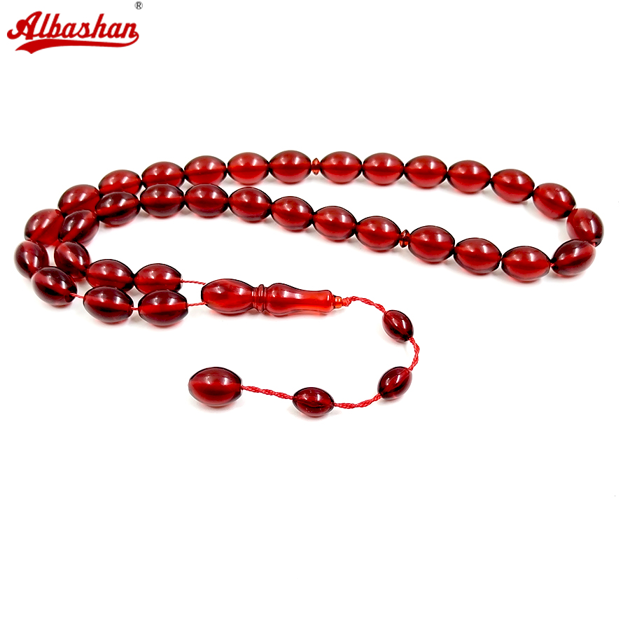 Ethnic Fashion Store - Tasbih de resina roja, pulsera de