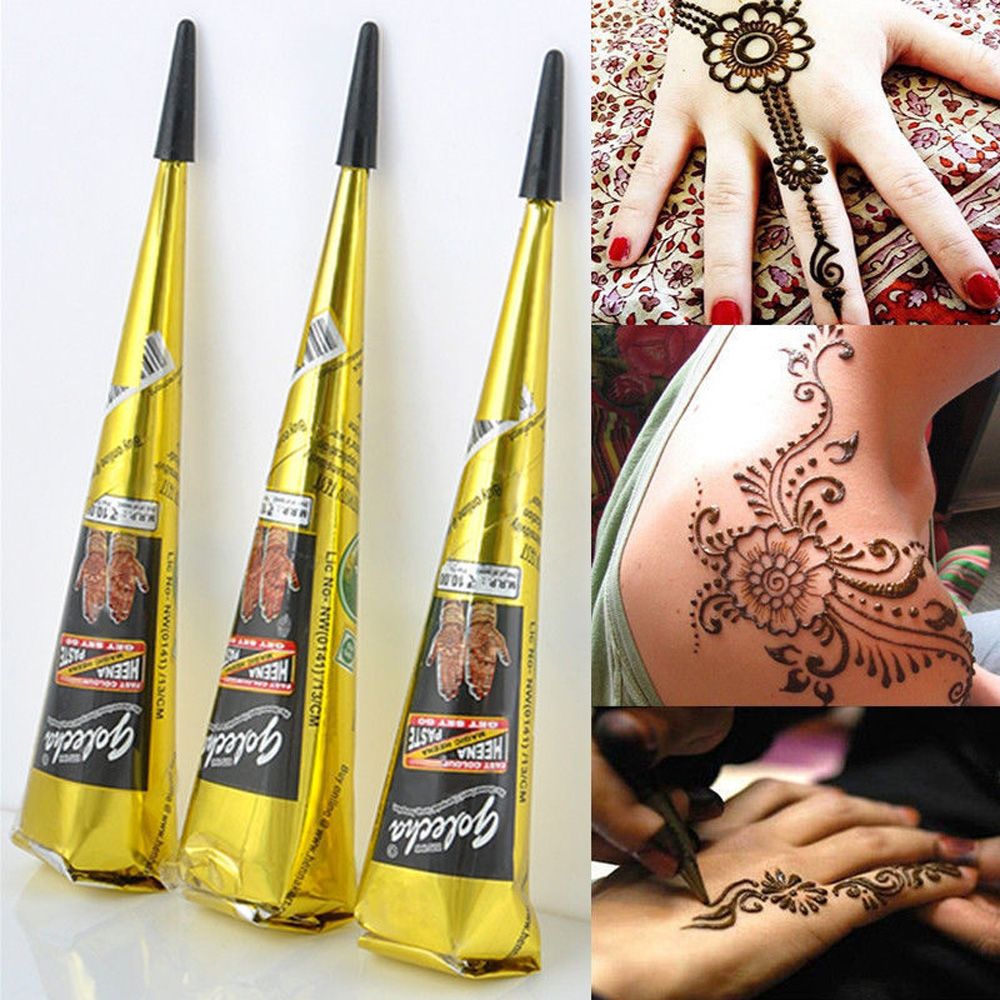 Ethnic Fashion India - Pasta de tatuaje temporal Natural, Henna