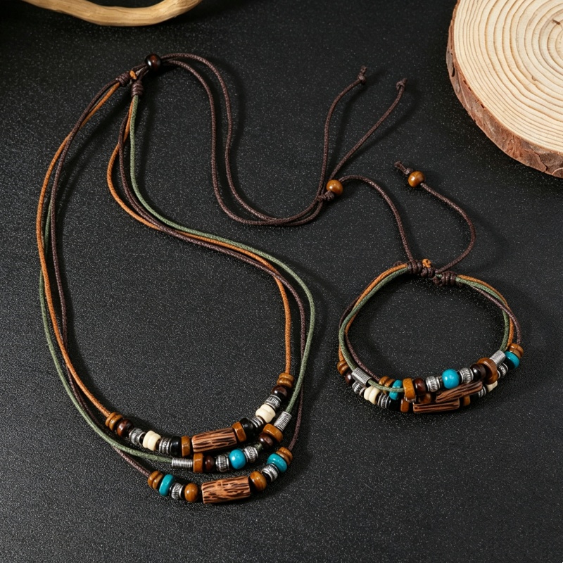 Ethnic Wear Men'S Fashion - Conjunto de Joyería Vintage de 2