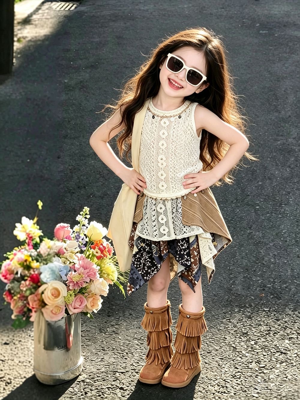 Kids Ethnic Fashion - Conjunto de Verano para Niñas 2026,