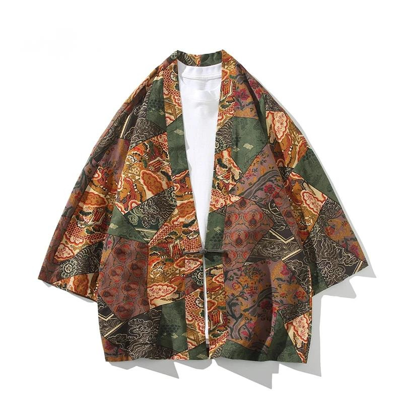 Ethnic Fashion Men - Estilo étnico estampado Yukata hombres mujeres