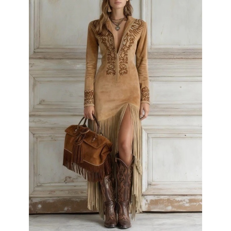 Vestido de Otoño para Mujer, E - Ethnic Chic Fashion reseña y precio