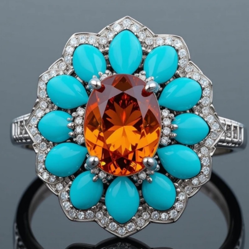 Anillo Floral Brillante de Tur - Ethnic Chic Fashion reseña y precio