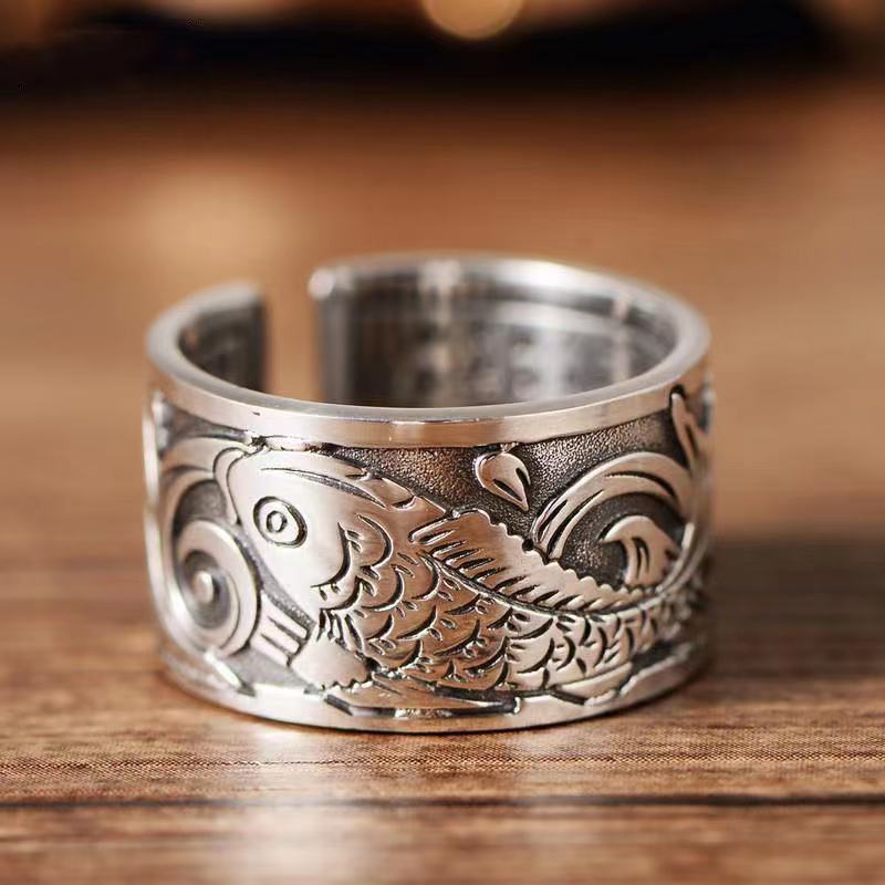 Anillo con diseño de pez Koi p - Ethnic Wear Men'S Fashion reseña y precio
