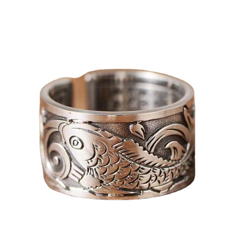 Anillo con diseño de pez Koi p - Ethnic Wear Men'S Fashion reseña y precio