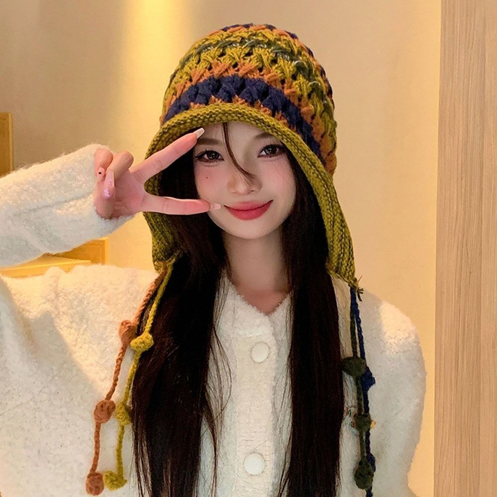 Gorro de lana tejido a rayas a - Winter Ethnic Fashion For Women reseña y precio