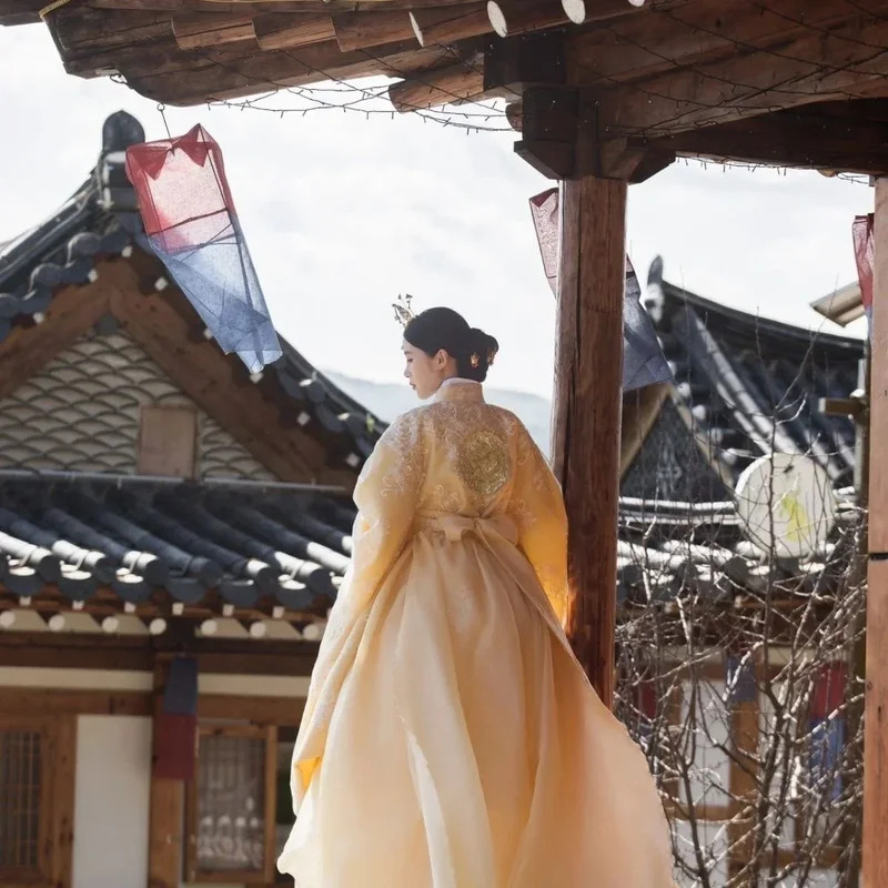 Ropa coreana amarilla para muj - Hanbok Modern Set reseña y precio