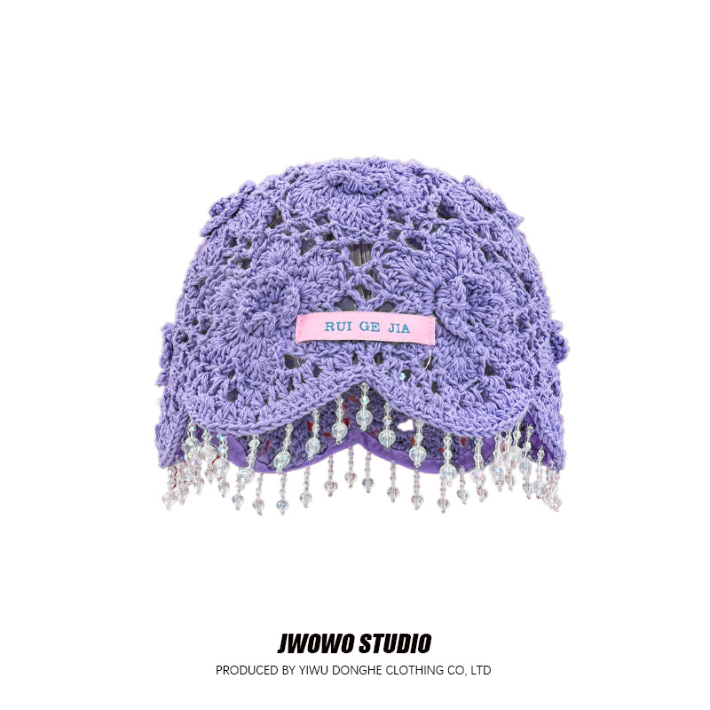 Gorro con borlas y cuentas de  - Winter Ethnic Fashion For Women reseña y precio