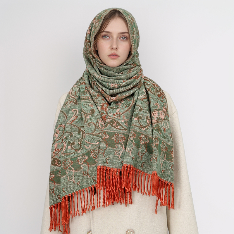 Bufanda de Cachemira Jacquard  - Winter Ethnic Fashion For Women reseña y precio