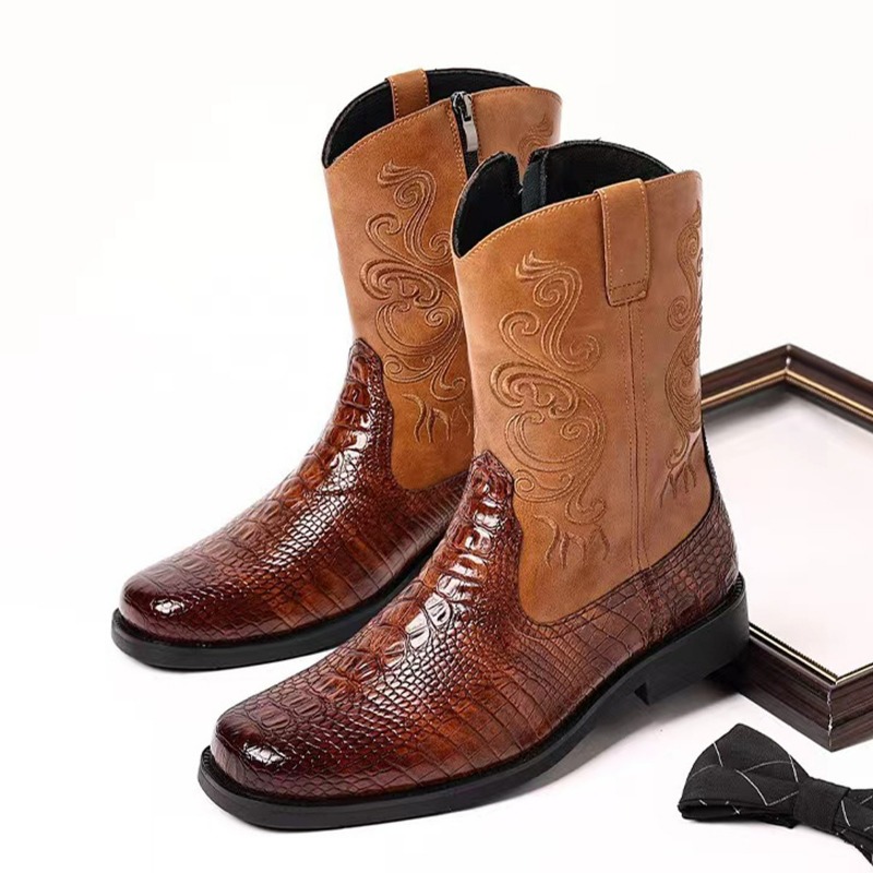 Botas de vaquero del oeste par - Ethnic Fashion Men reseña y precio