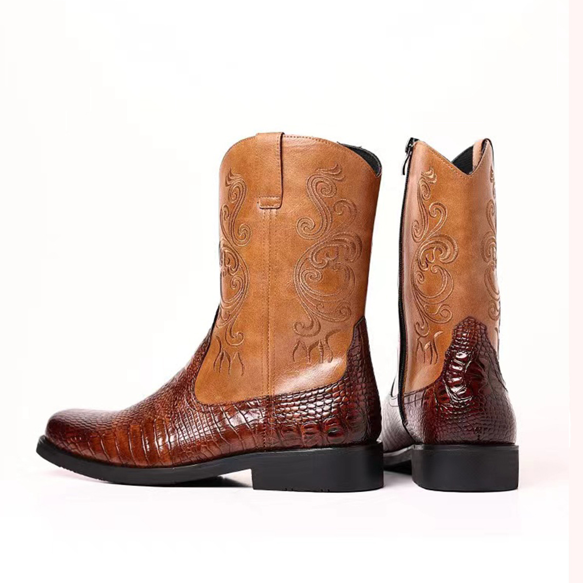 Botas de vaquero del oeste par - Ethnic Fashion Men reseña y precio