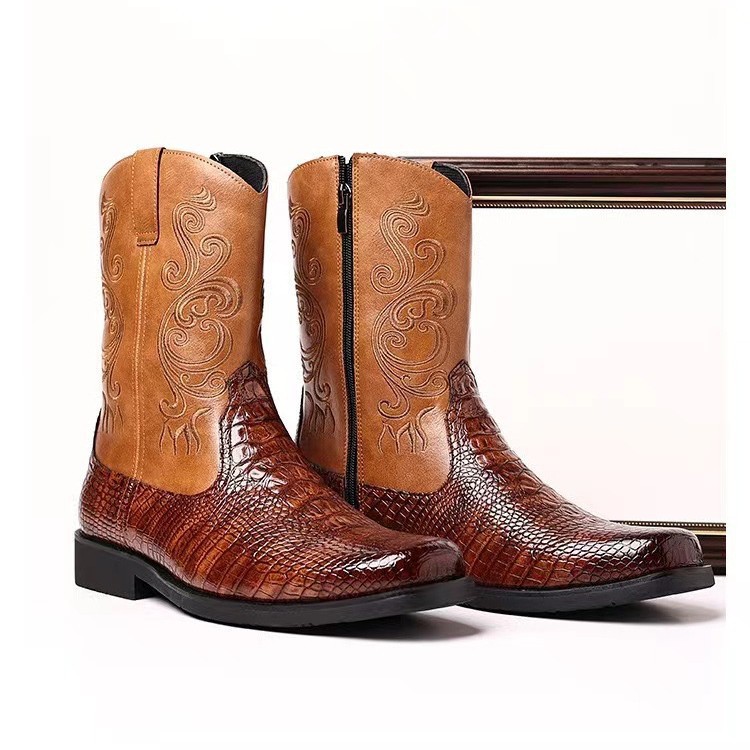 Botas de vaquero del oeste par - Ethnic Fashion Men reseña y precio