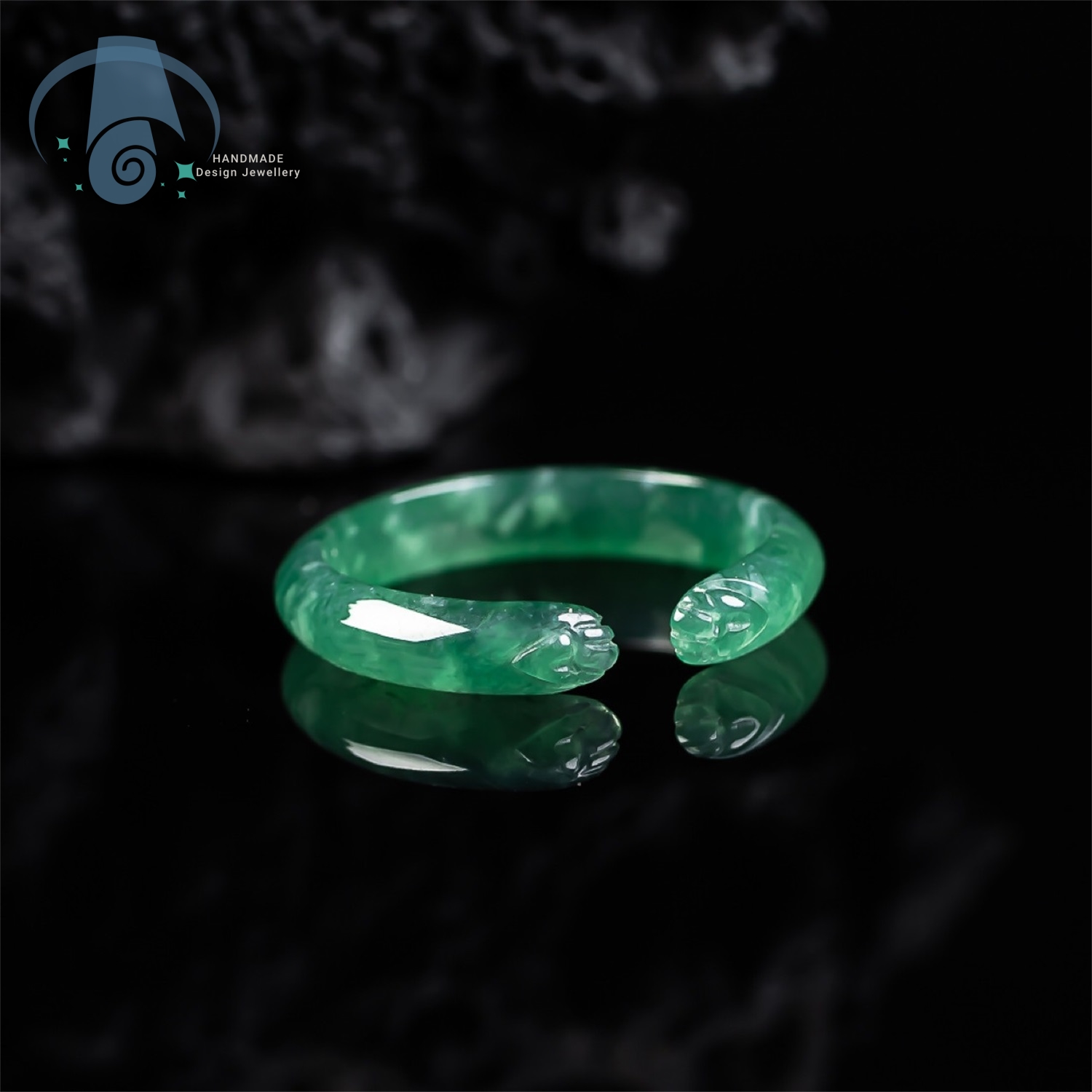 Anillo de Jade Azul Hielo Natu - Ethnic Chic Fashion reseña y precio