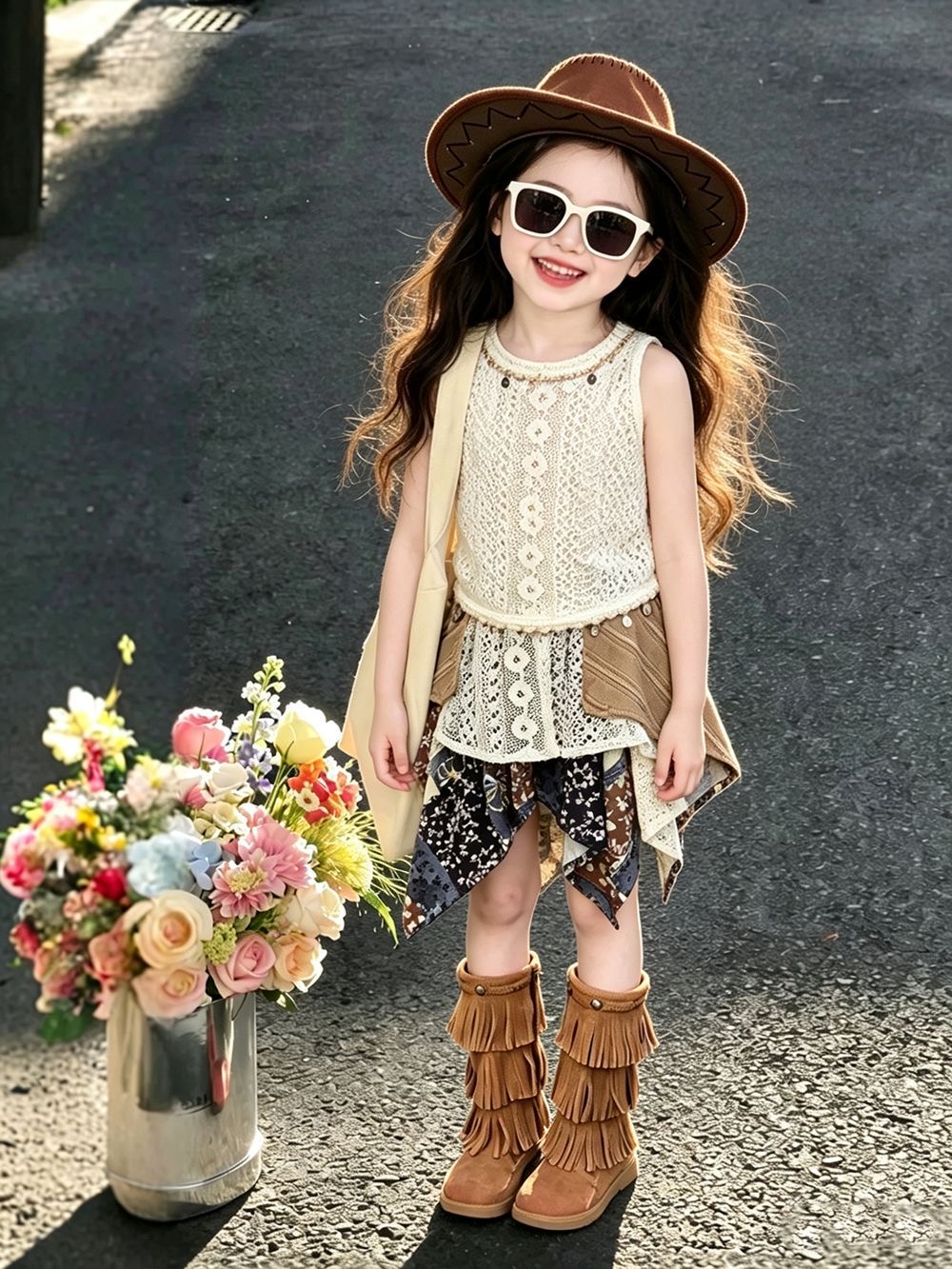 Conjunto de Verano para Niñas  - Kids Ethnic Fashion reseña y precio