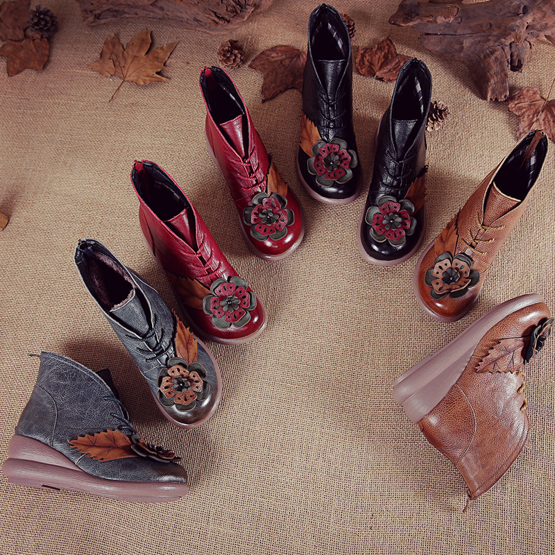 Xiuteng-Botas de piel auténtic - Winter Ethnic Fashion For Women reseña y precio