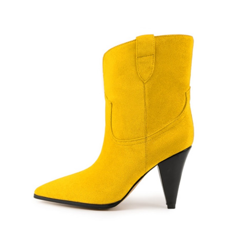 Tacones de punta bicolor, bota - Winter Ethnic Fashion For Women reseña y precio