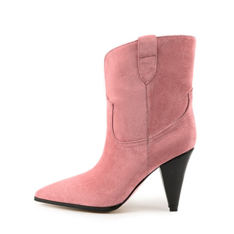 Tacones de punta bicolor, bota - Winter Ethnic Fashion For Women reseña y precio